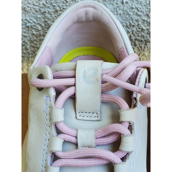 ECCO Flexure T-Cap Sneakers Womens Leather Shoes Off White Pink Size 35 / US 4 - Picture 11 of 12